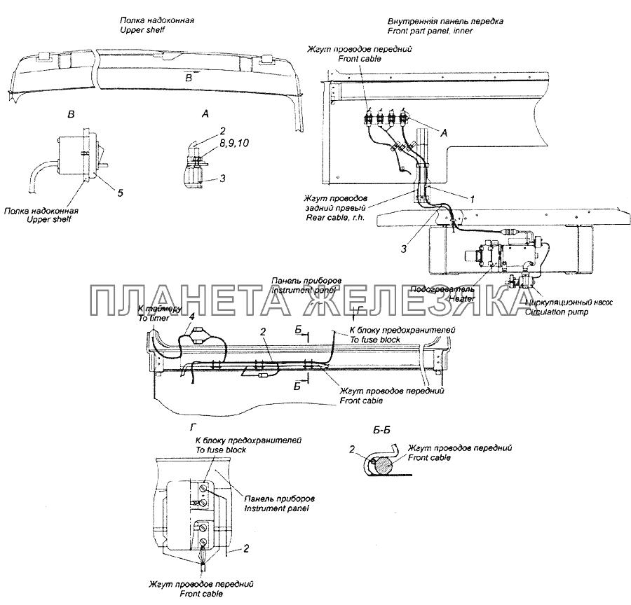 65228-3741001 Установка электрооборудования подогревателя КамАЗ-6520 (Euro-2, 3)